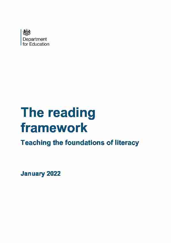 The reading framework - teaching the foundations of literacy