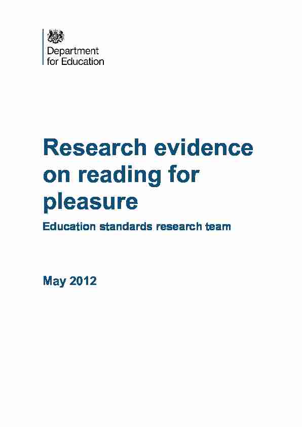 Research evidence on reading for pleasure - GOV.UK