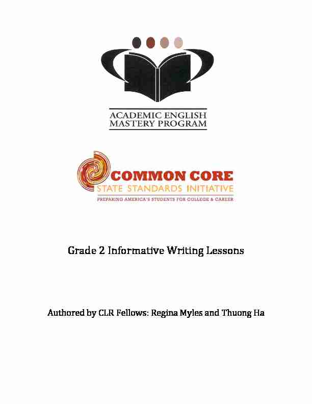 [PDF] Grade 2 Informative Writing Lessons - LAUSDnet