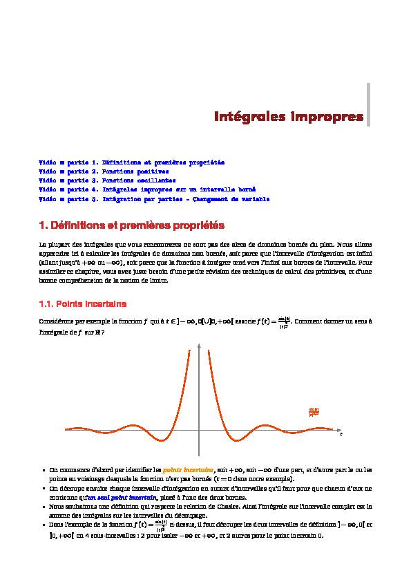 [PDF] Intégrales impropres - Exo7 - Cours de mathématiques