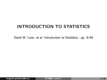 [PDF] INTRODUCTION TO STATISTICS