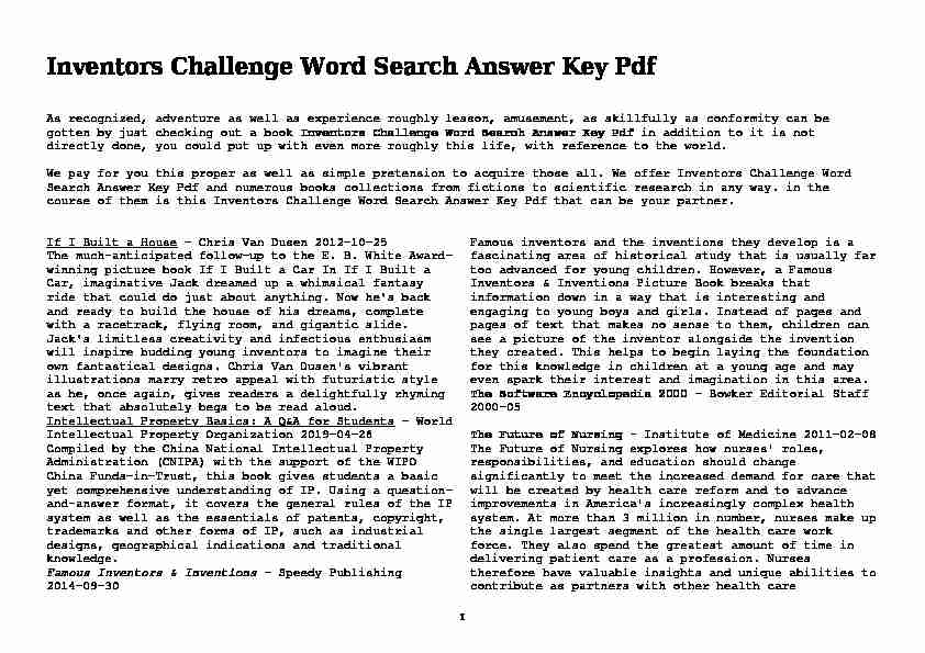 [PDF] Inventors Challenge Word Search Answer Key Pdf - BYU
