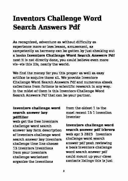 [PDF] Inventors Challenge Word Search Answers Pdf - BYU