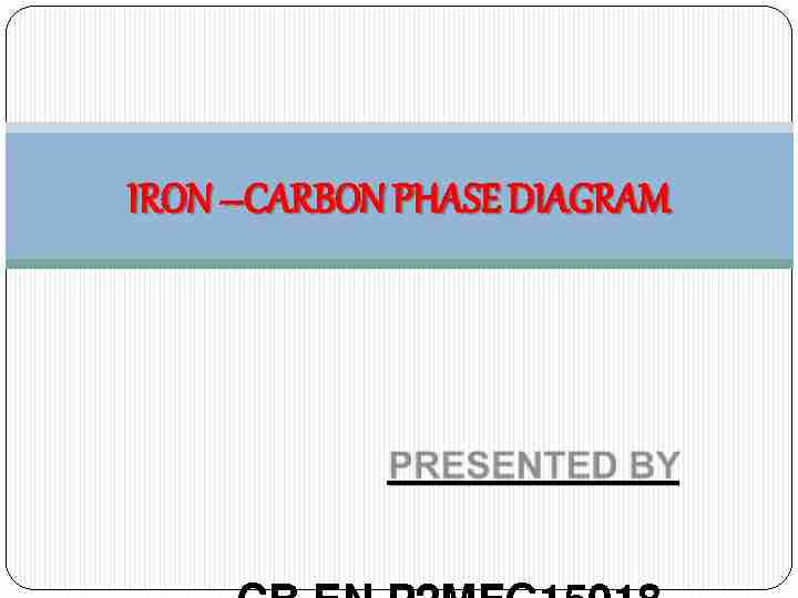 [PDF] IRON –CARBON PHASE DIAGRAM
