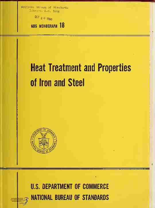 Heat treatment and properties of iron and steel