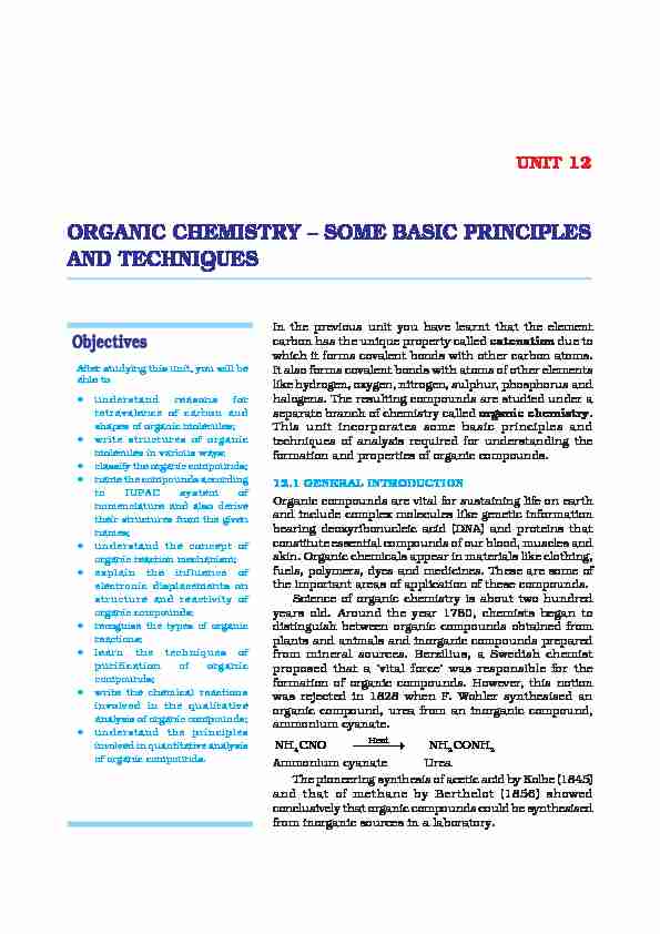 [PDF] ORGANIC CHEMISTRY - NCERT