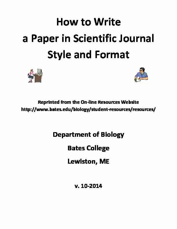 How to Write a Paper in Scientific Journal Style and Format