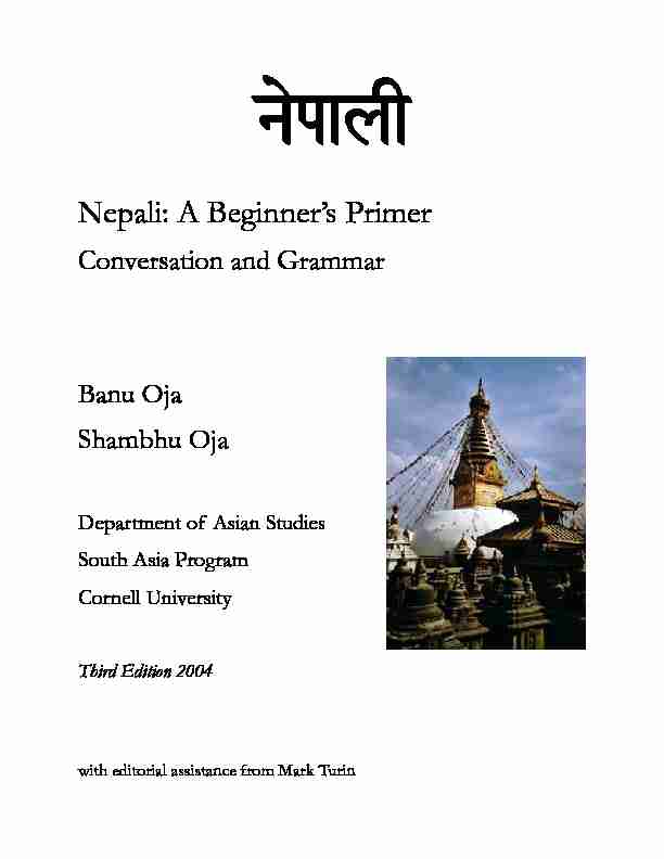 [PDF] Nepali: A Beginners Primer, Conversation and  - Digital Himalaya