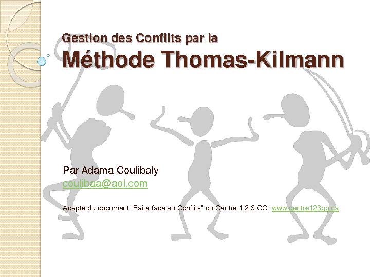Gestion des Conflits par la Méthode Thomas-Kilmann