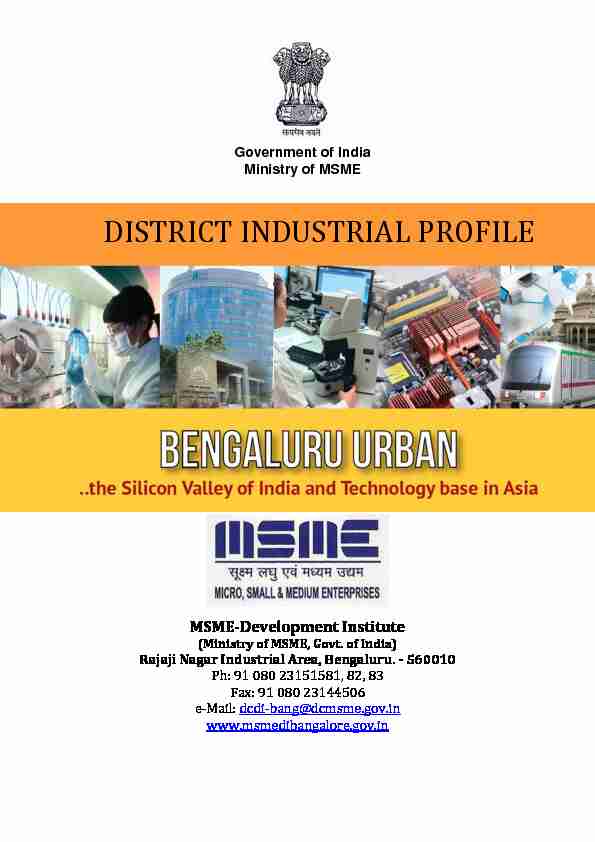 DISTRICT INDUSTRIAL PROFILE