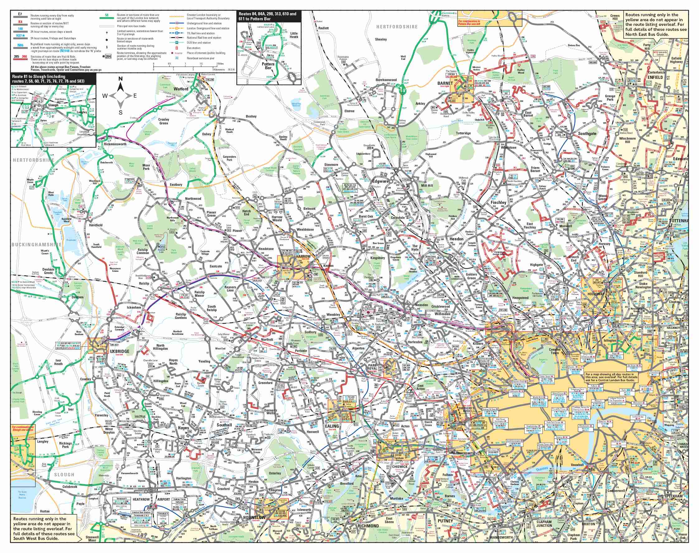 North West London Quadrant Bus Map