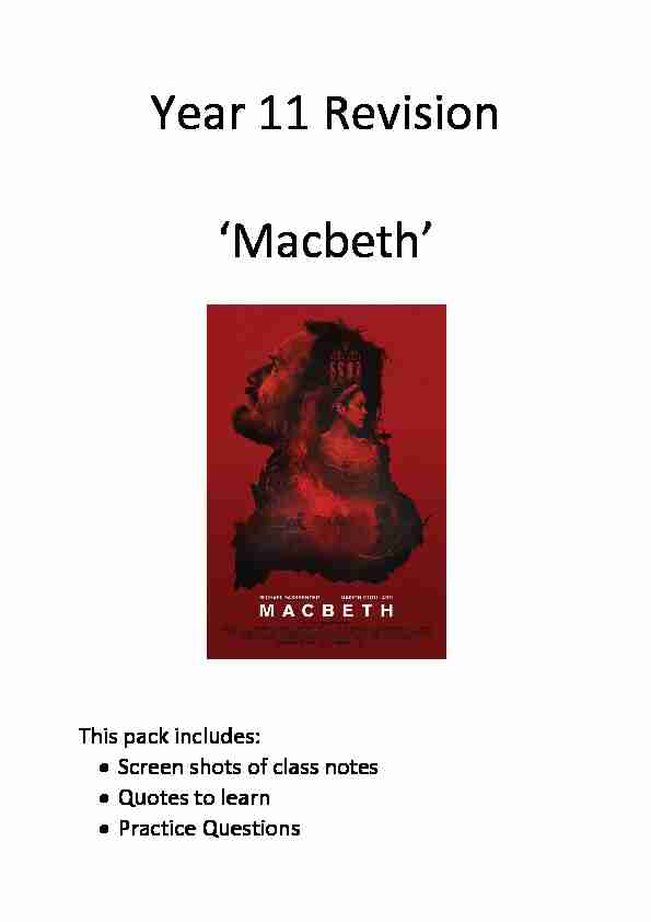 [PDF] Year 11 Revision Macbeth