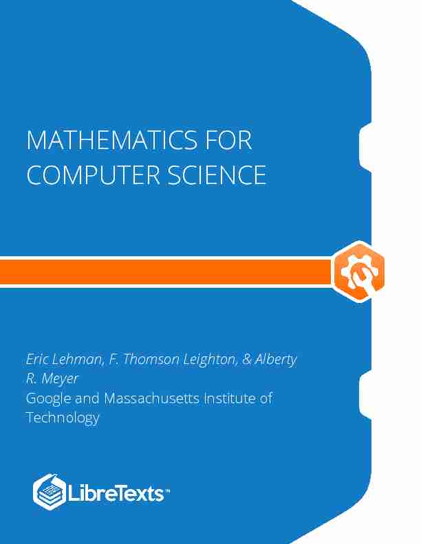 MATHEMATICS FOR COMPUTER SCIENCE
