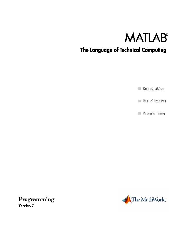 [PDF] MATLAB Programming