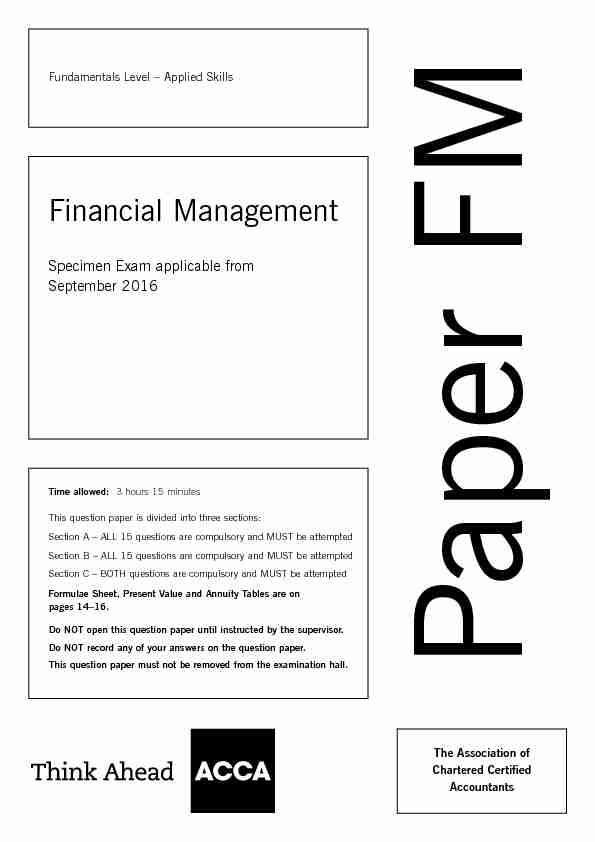 [PDF] Financial Management - ACCA Global