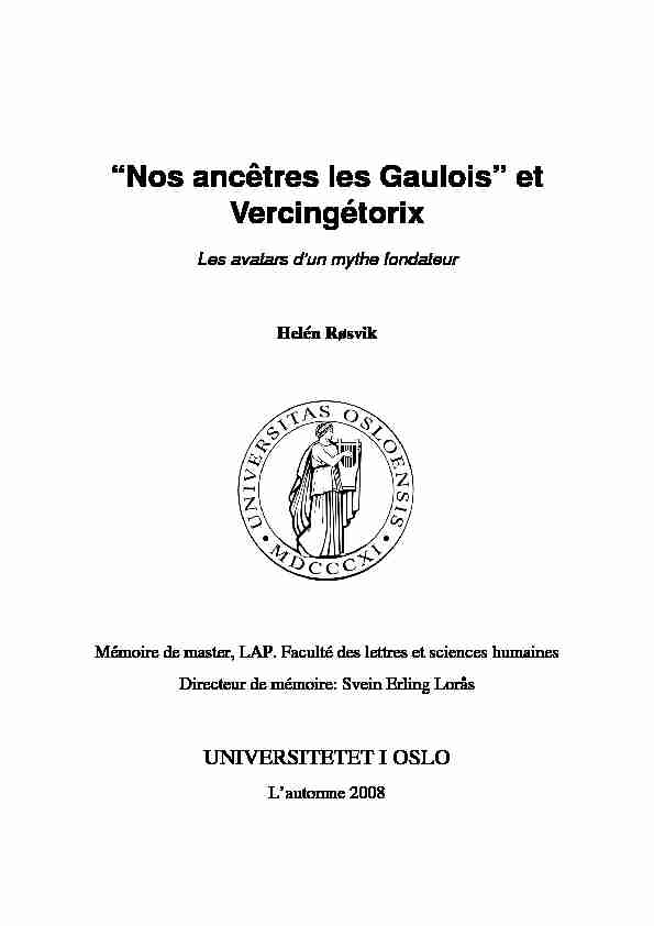 “Nos ancêtres les Gaulois” et Vercingétorix