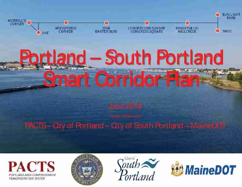 Portland – South Portland Smart Corridor Plan