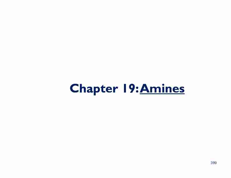 Chapter 19: Amines - University of Northern British Columbia