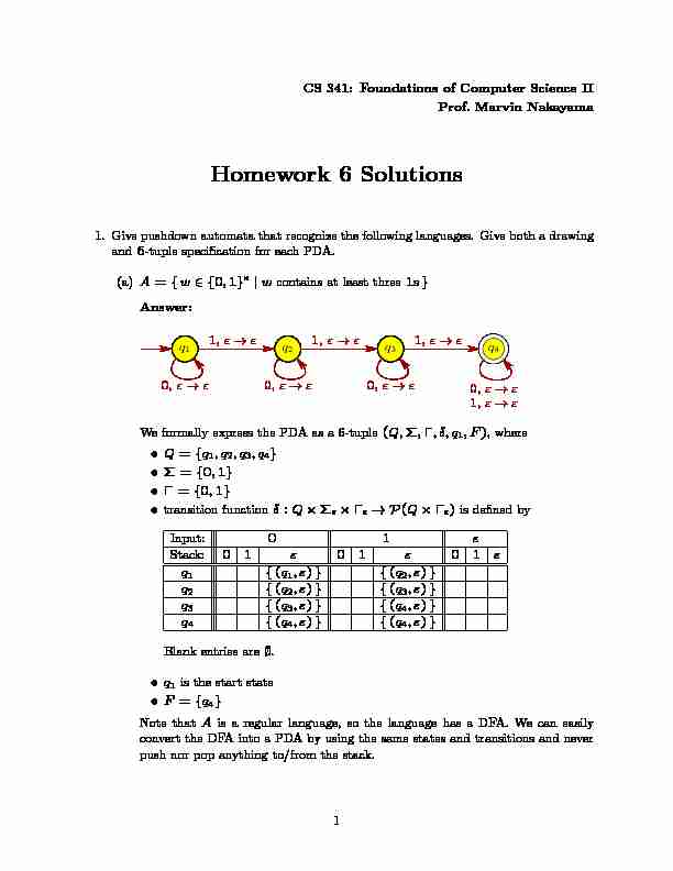 [PDF] Homework 6 Solutions