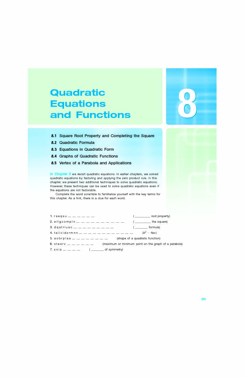 [PDF] Quadratic Equations and Functions