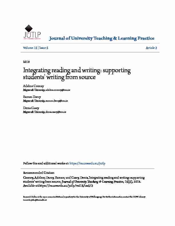 Integrating reading and writing: supporting students' writing from so