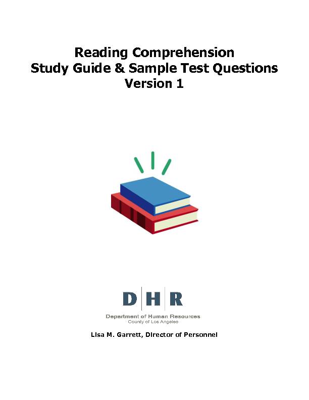 Reading Comprehension Study Guide & Sample Test Questions