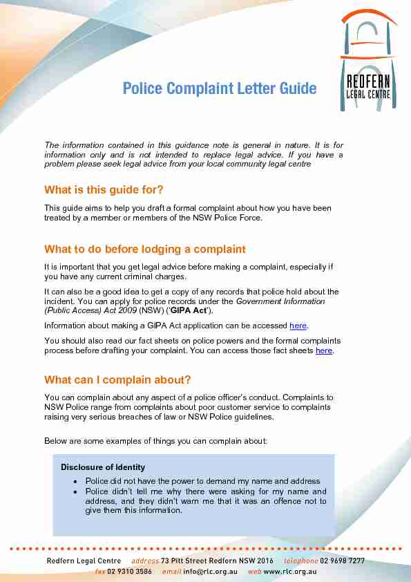 Police Complaint Letter Guide