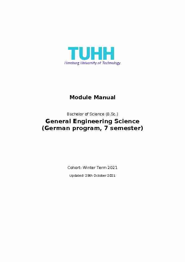 General Engineering Science (German program 7 semester)