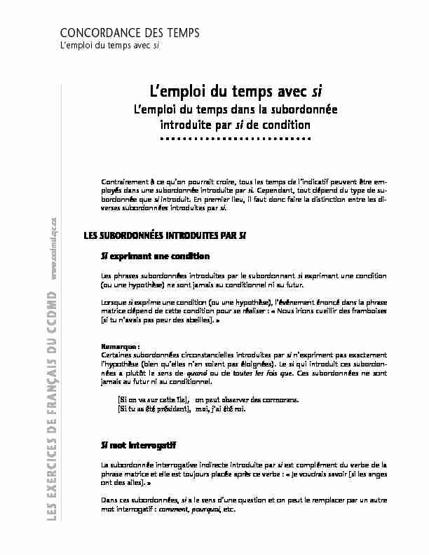 [PDF] 01 Si de condition - CCDMD