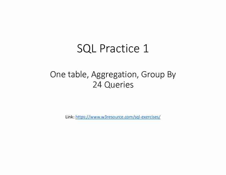 SQL Practice 1