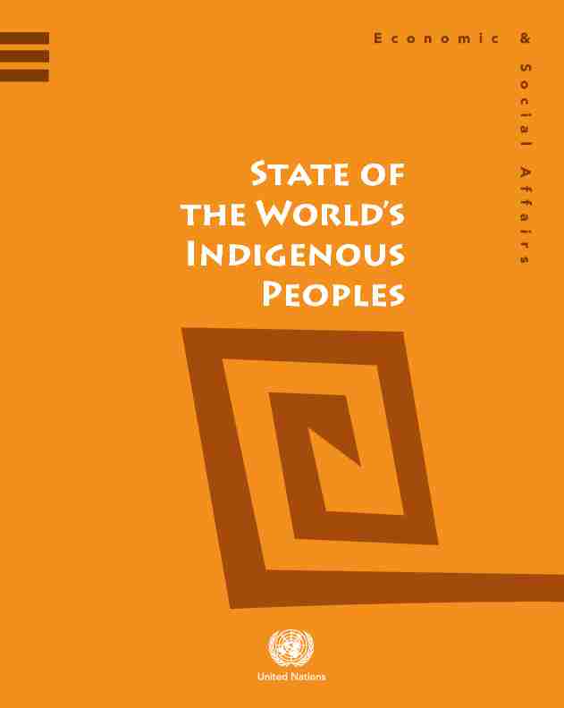 STATE OF THE WORLDs INDIGENOUs PEOpLEs
