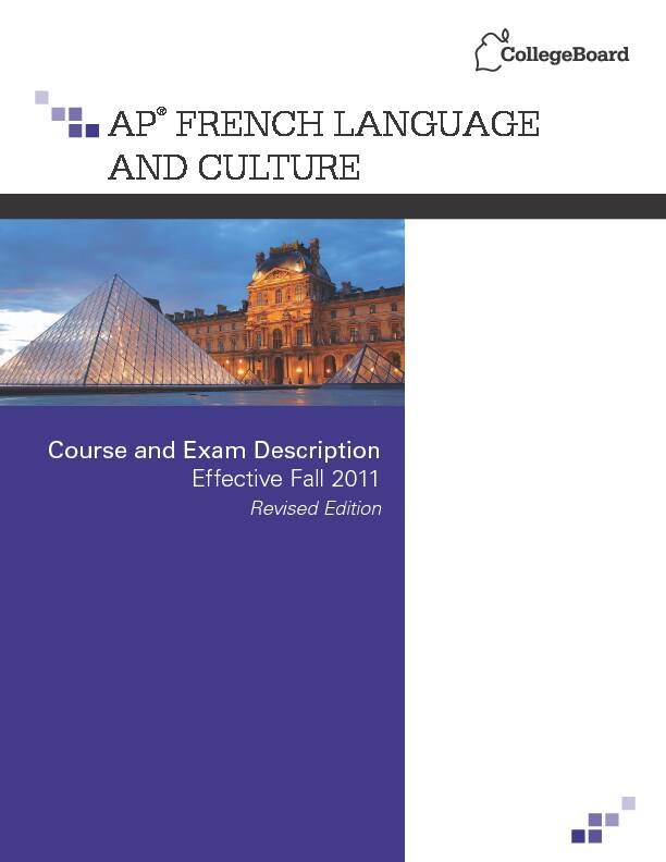 [PDF] AP® FRENCH LANGUAGE AND CULTURE - College Board