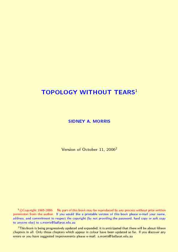 [PDF] TOPOLOGY WITHOUT TEARS