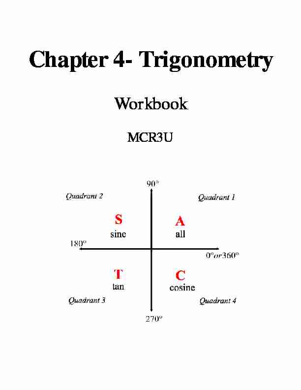 Chapter 4- Trigonometry