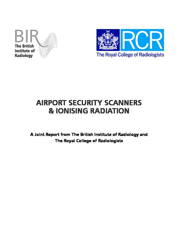 AIRPORT SECURITY SCANNERS & IONISING RADIATION