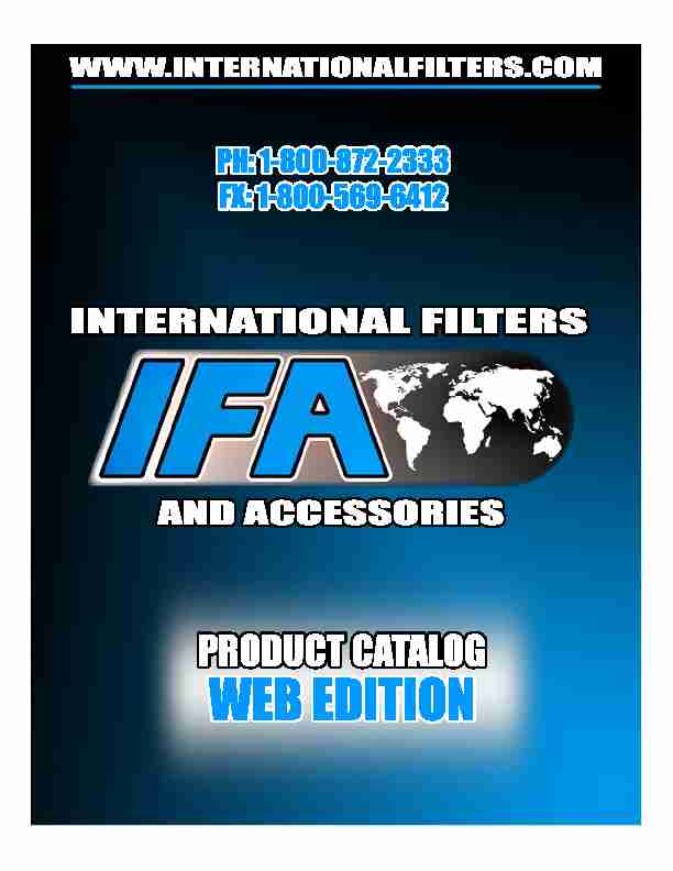 [PDF] oil filter quick cross reference - International Filters