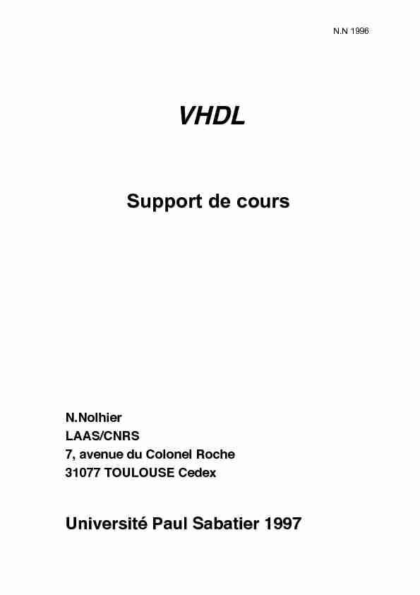 [PDF] Cours initiation VHDL - LAAS-CNRS