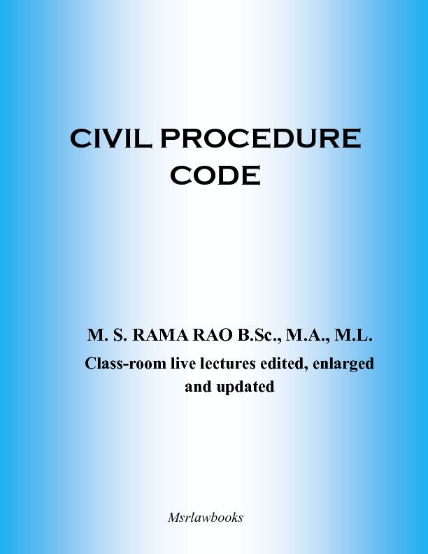 [PDF] CIVIL PROCEDURE CODE - MSR LAW BOOKS