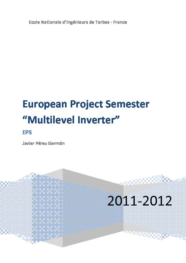 [PDF] European Project Semester “Multilevel Inverter” - CORE