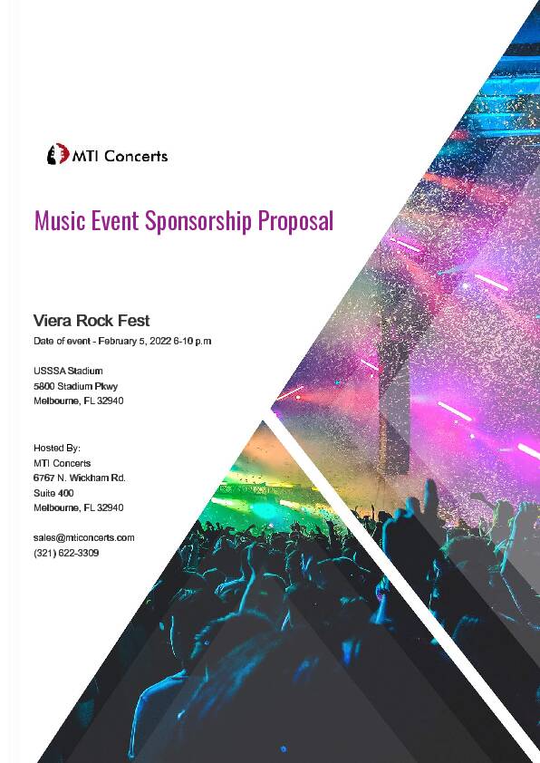 [PDF] Music Event Sponsorship Proposal - Viera Rock Fest