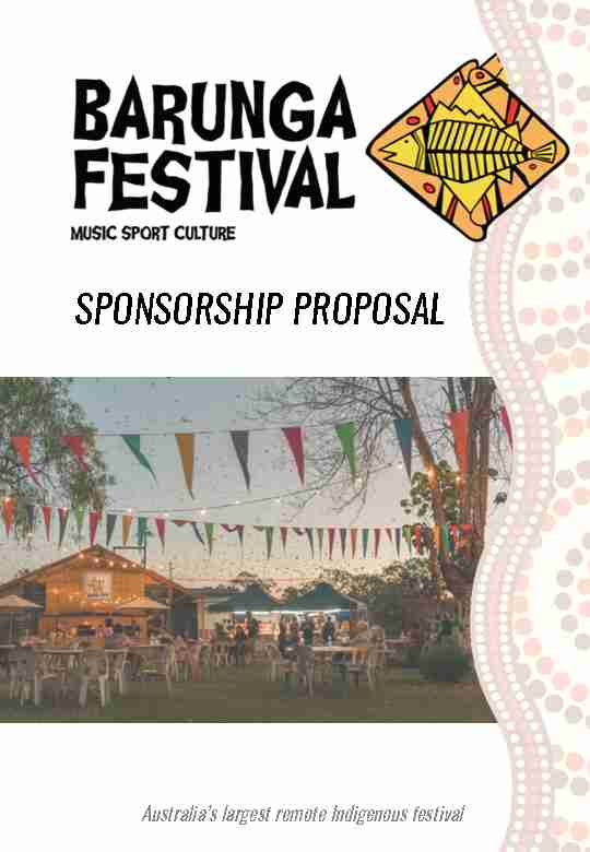 [PDF] SPONSORSHIP PROPOSAL - Barunga Festival