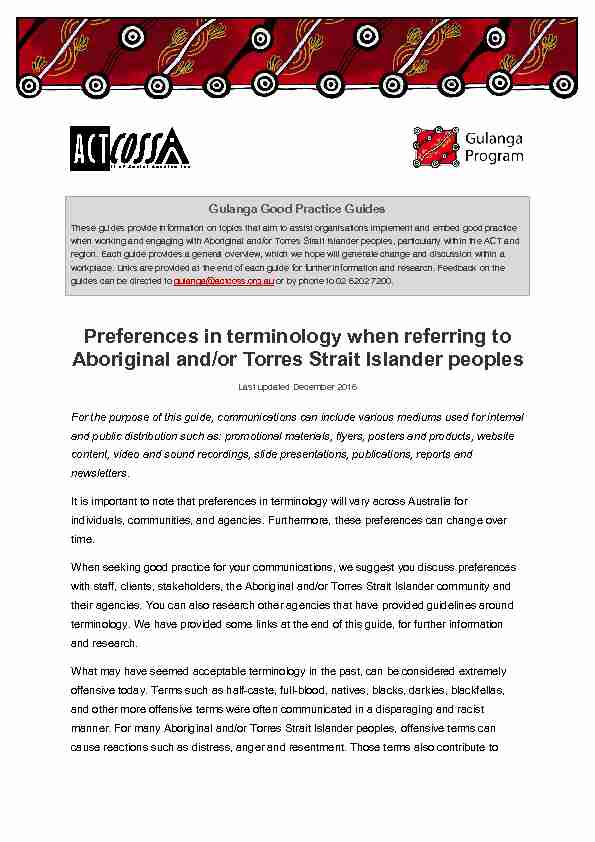 [PDF] Preferences in terminology when referring to Aboriginal  - actcoss