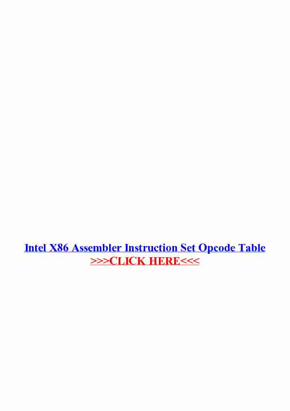 [PDF] Intel X86 Assembler Instruction Set Opcode Table - WordPresscom