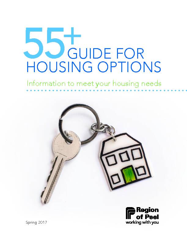 [PDF] 55  Guide for Housing Options - Information to  - Peel Senior Link