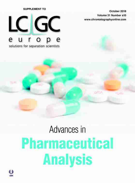 [PDF] Pharmaceutical Analysis - This is title - PharmTech