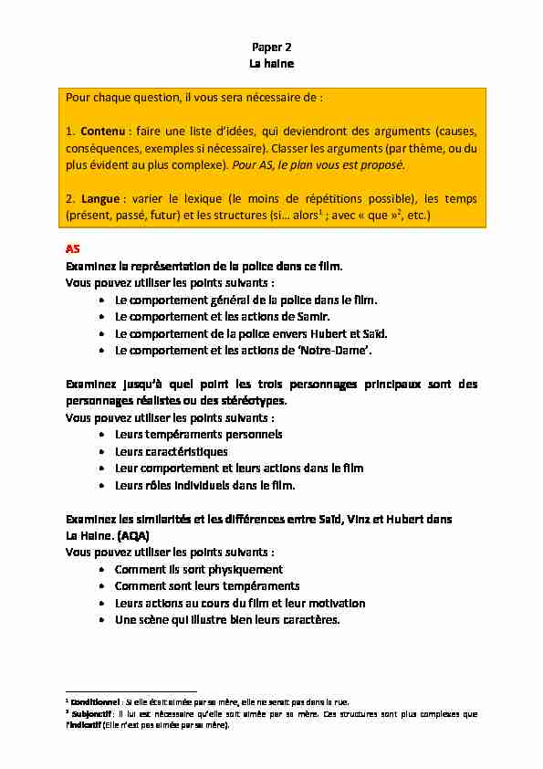 [PDF] Paper 2 La haine - WordPresscom