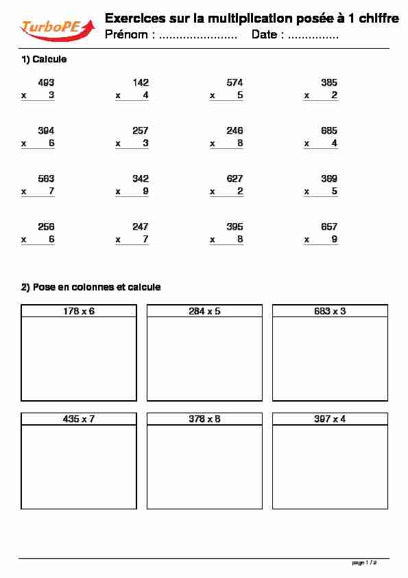 [PDF] Exercices sur la multiplication posée à 1 chiffre