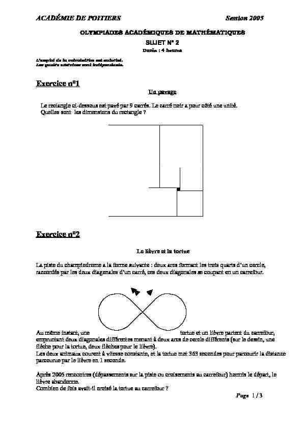 [PDF] Sujet pour Olympiades de Mathématiques