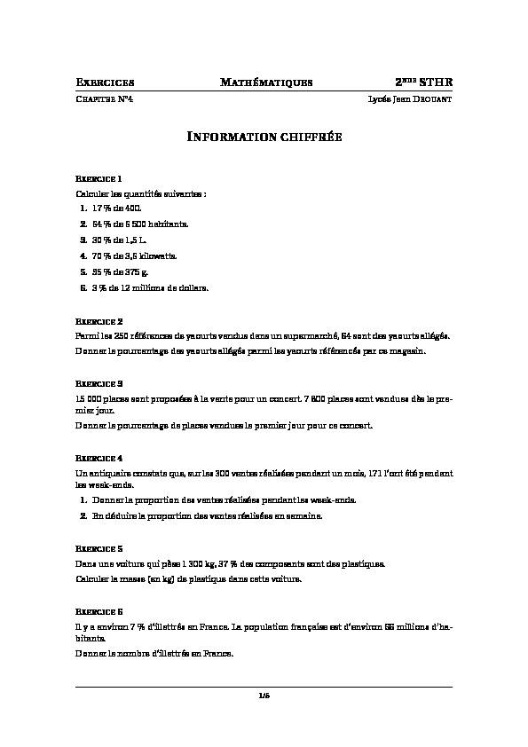 [PDF] Exercices - Information chiffrée - Seconde STHR - edupuyfr