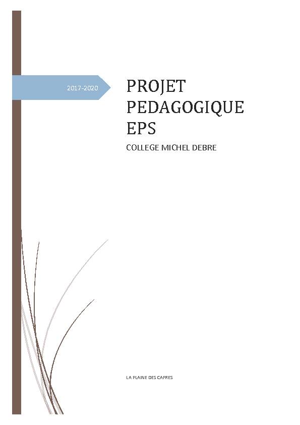 [PDF] PROJET PEDAGOGIQUE EPS